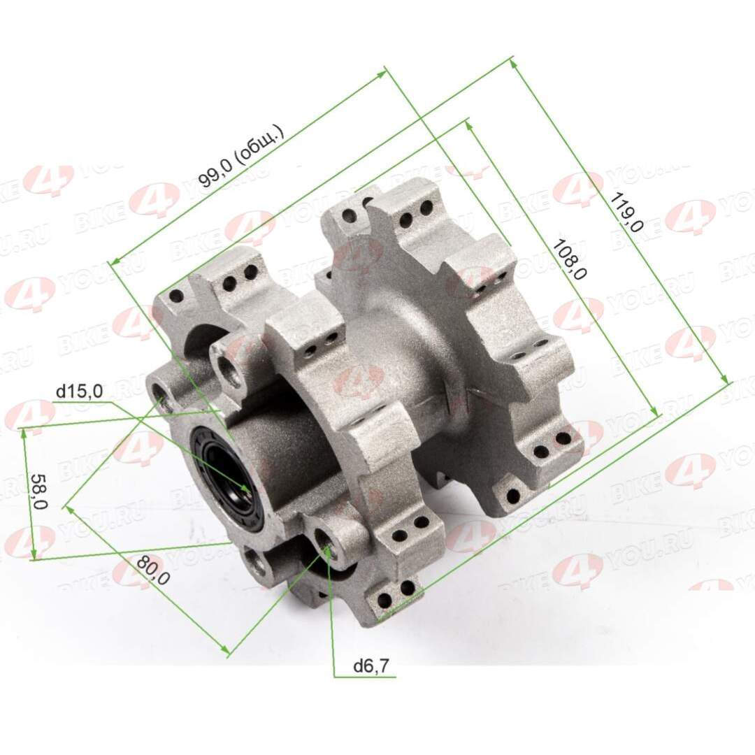 Ступица передняя KAYO Т2 (с 2014 года) Ступица передняя KAYO Т2 (с 2014 года)