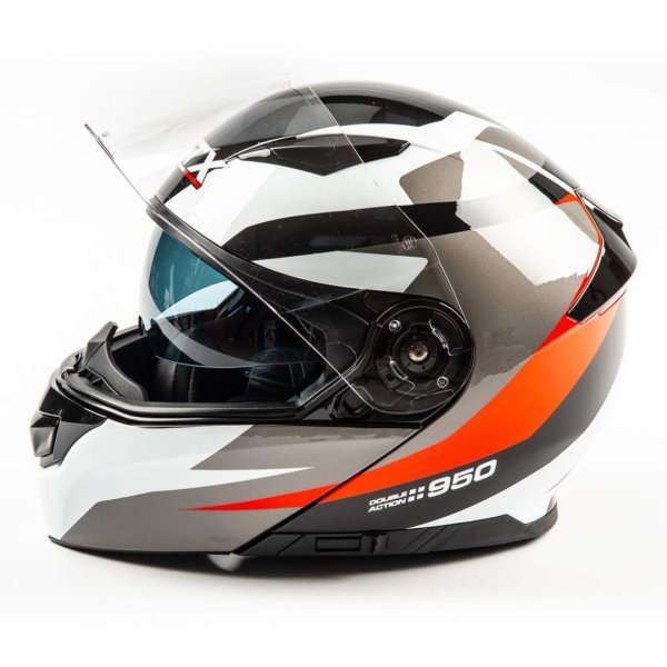 Шлем мото модуляр GTX 550 #1 (S) BLACK/WHITE RED GREY (2 визора)