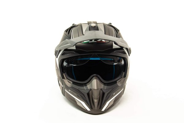 Шлем мото мотард GTX 690 #6 (L) GREY/WHITE BLACK