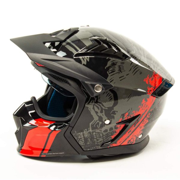 Шлем мото мотард GTX 690 #3 (XL) BLACK/GREY RED