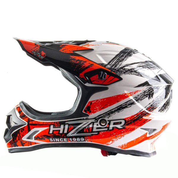 Шлем мото кроссовый HIZER J6805 #1 (XL) black/white/orange