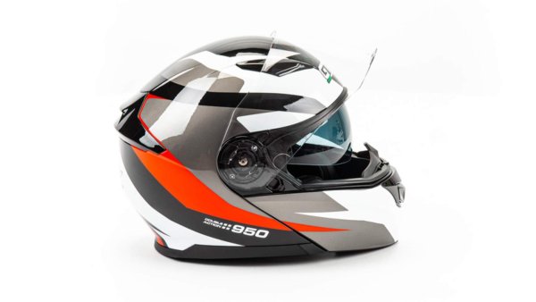 Шлем мото модуляр GTX 550 #1 (XL)  BLACK/WHITE RED GREY (2 визора)