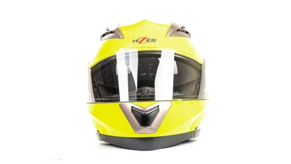 Шлем мото модуляр HIZER 625 #2 (L) lemon green (2 визора)