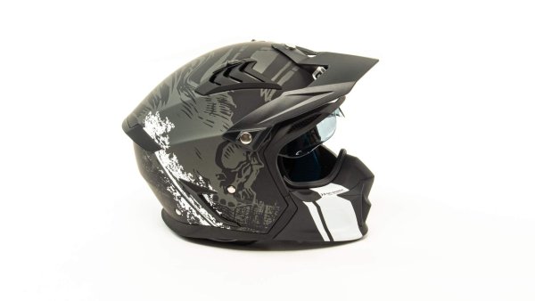 Шлем мото мотард GTX 690 #1 (L)  BLACK/BLACK WHITE