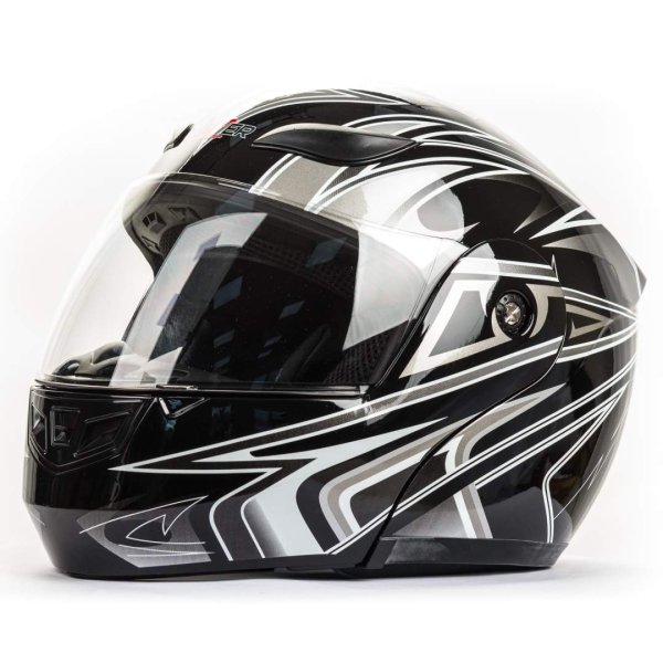 Шлем мото модуляр HIZER 620 #6 (S) black