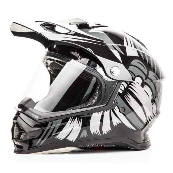 Шлем мото мотард HIZER B6196-1 #3 (M) black