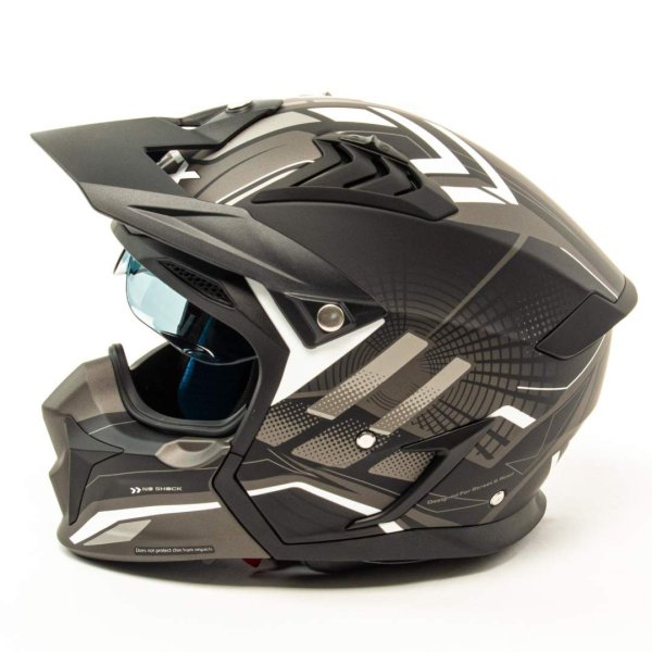 Шлем мото мотард GTX 690 #6 (L) GREY/WHITE BLACK