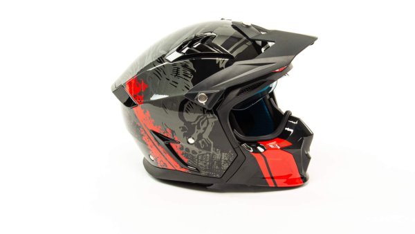 Шлем мото мотард GTX 690 #3 (XL) BLACK/GREY RED